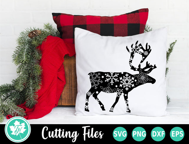 Christmas SVG | Snowflake Reindeer SVG TrueNorthImagesCA 