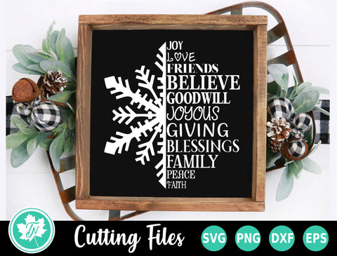 Christmas SVG | Snowflake Words SVG TrueNorthImagesCA 