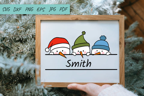 Christmas Svg | Snowman Svg | Snowman Split Monogram SVG SVG Irina Ostapenko 