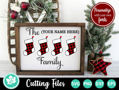 Christmas SVG | Stocking SVG | Family Name SVG SVG TrueNorthImagesCA 