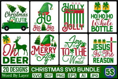 Christmas SVG Sundle SVG Cut File SVGs,quotes-and-sayings,food-drink mini-bundles,print-cut,on-sale Clipart Clip Art Sublimation or Vinyl Shirt Design SVG DesignPlante 503 