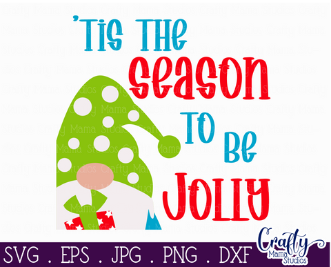 Christmas Svg, Tis The Season To Be Jolly, Christmas Sign SVG Crafty Mama Studios 