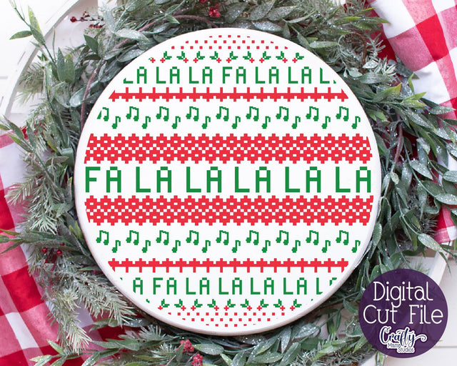 Christmas Svg - Ugly Christmas Sweater Svg - Fa La La Carol SVG Crafty Mama Studios 