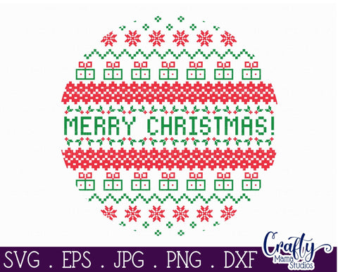 Christmas Svg - Ugly Christmas Sweater Svg - Merry Christmas SVG Crafty Mama Studios 