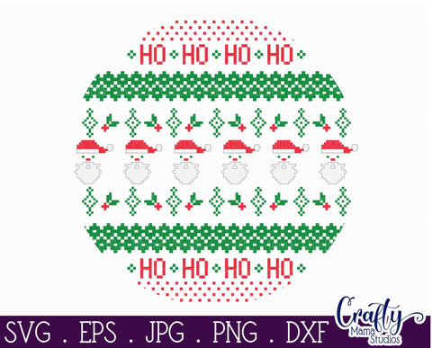 Christmas Svg - Ugly Christmas Sweater Svg - Santa Svg Sweater SVG Crafty Mama Studios 