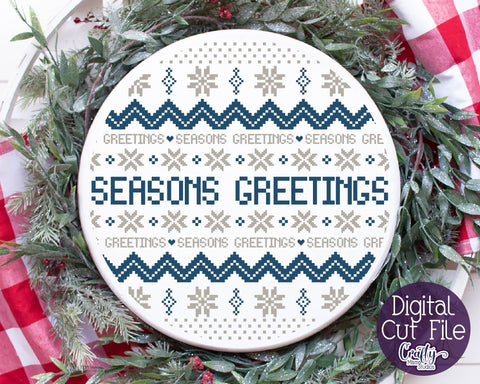 Christmas Svg - Ugly Christmas Sweater Svg - Seasons Greetings SVG Crafty Mama Studios 