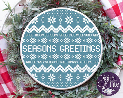 Christmas Svg - Ugly Christmas Sweater Svg - Seasons Greetings SVG Crafty Mama Studios 