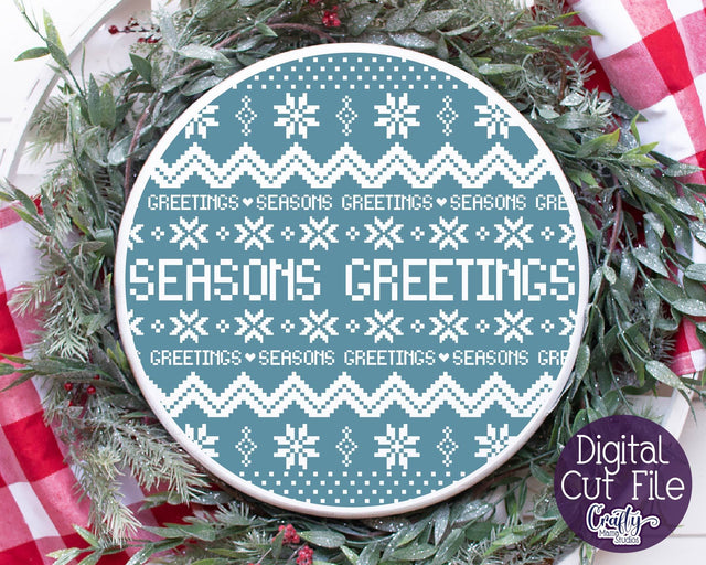 Christmas Svg - Ugly Christmas Sweater Svg - Seasons Greetings SVG Crafty Mama Studios 