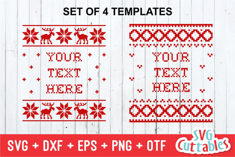 Christmas SVG - Ugly Christmas Sweater Templates SVG Svg Cuttables 