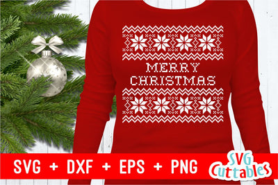Christmas SVG - Ugly Merry Christmas Sweater SVG Svg Cuttables 