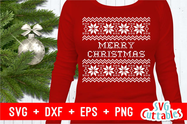 Christmas SVG - Ugly Merry Christmas Sweater SVG Svg Cuttables 