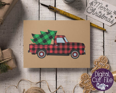 Christmas Svg - Vintage Truck SVG - Christmas Truck - Buffalo Plaid - Christmas Tree SVG Crafty Mama Studios 