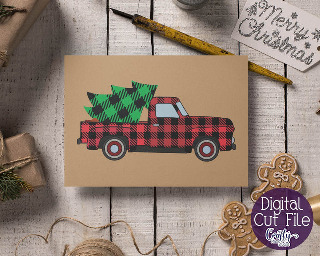Christmas Svg - Vintage Truck SVG - Christmas Truck - Buffalo Plaid - Christmas Tree SVG Crafty Mama Studios 