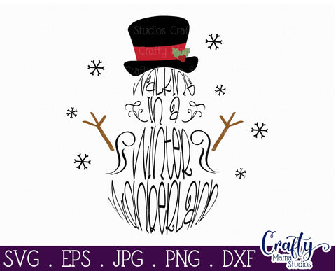 Christmas Svg - Walking In A Winter Wonderland Svg - Round Svg SVG Crafty Mama Studios 