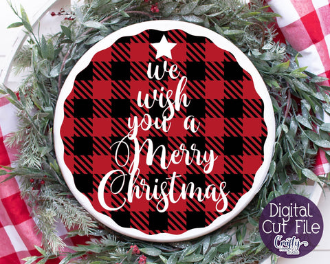 Christmas Svg - We Wish You A Merry Christmas Svg - Round Svg SVG Crafty Mama Studios 