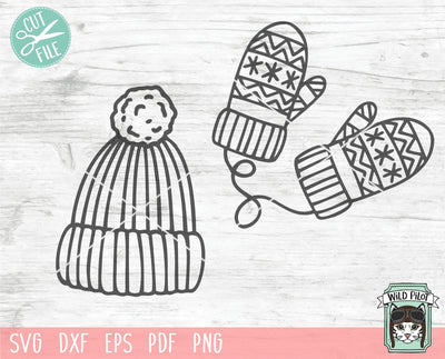 Christmas SVG, Winter Hat SVG, Winter Mittens SVG, Christmas Clipart, Christmas Cut File, Christmas Winter Hat Cut File, Winter Hat Clipart SVG Wild Pilot 