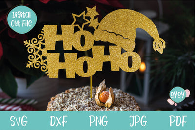 Christmas svg with Santa hat | Cake Topper SVG SVG OyoyStudioDigitals 