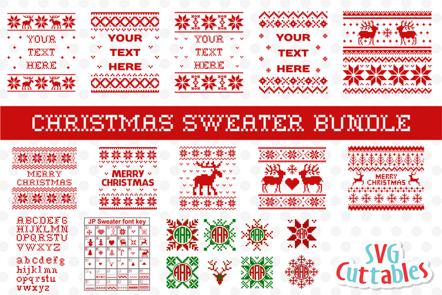 Christmas Sweater Bundle SVG Svg Cuttables