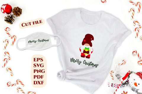 Christmas t-shirt, face mask design. Christmas gnomes PNG SVG Angelina Semenova 