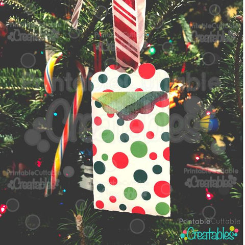 Christmas Tag Gift Card Holder SVG Printable Cuttable Creatables 