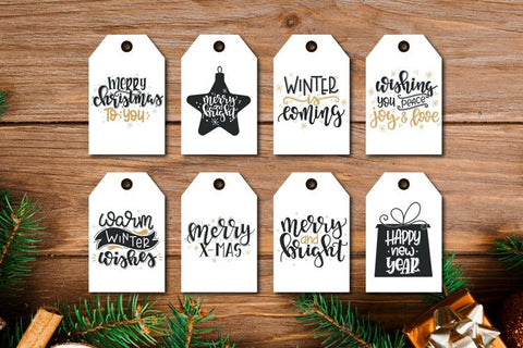 Christmas Tags Bundle - Print and Cut Gift Stickers SVG TatiStudio 