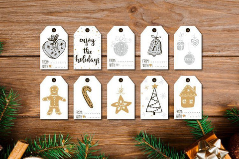 Christmas Tags Bundle | Print and Cut Gift Stickers SVG TatiStudio 