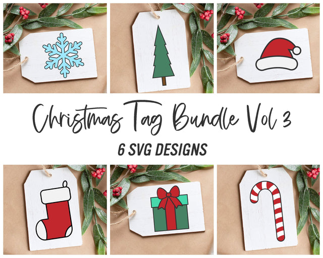 Christmas Tags Bundle Vol. 3 SVG | Christmas Cut File | Holiday Gift Labels | Winter Sticker Design | Xmas Presents Tag | Christmas Objects SVG Wood And Walt 