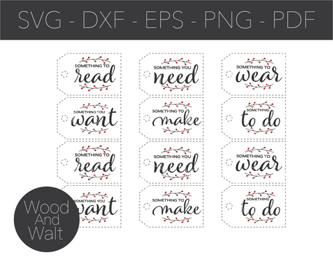 Christmas Tags Bundle Vol. 4 SVG | Christmas Cut File | Holiday Gift Labels | Winter Sticker Design | Xmas Presents Tag | Christmas Objects SVG Wood And Walt 
