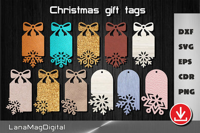 Christmas tags svg, Christmas Gift tags svg, Snowflakes cut file SVG LanaMagDigital 