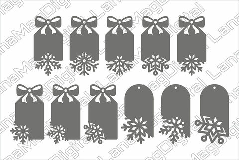 Christmas tags svg, Christmas Gift tags svg, Snowflakes cut file SVG LanaMagDigital 