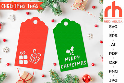 Christmas Tags SVG - Gifts Label Cut File SVG RedHelgaArt 