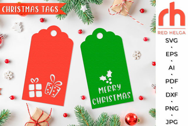 Christmas Tags SVG - Gifts Label Cut File SVG RedHelgaArt 
