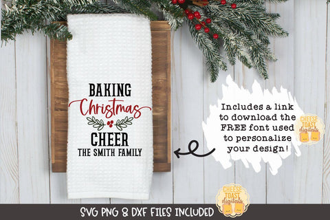 Christmas Tea Towel SVG Bundle Vol 4 | Personalized Family Designs SVG Cheese Toast Digitals 