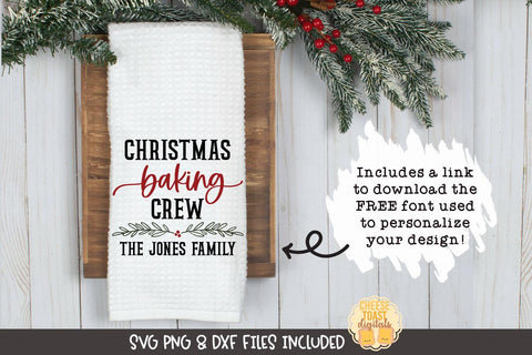 Christmas Tea Towel SVG | Christmas Baking Crew SVG Cheese Toast Digitals 