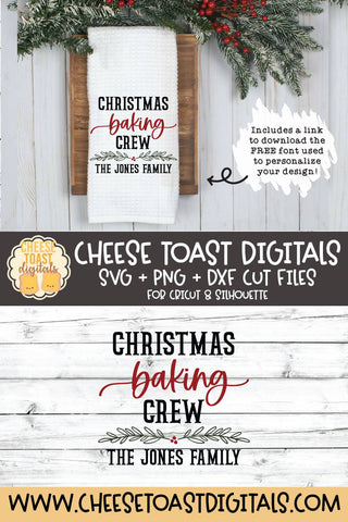 Christmas Tea Towel SVG | Christmas Baking Crew SVG Cheese Toast Digitals 