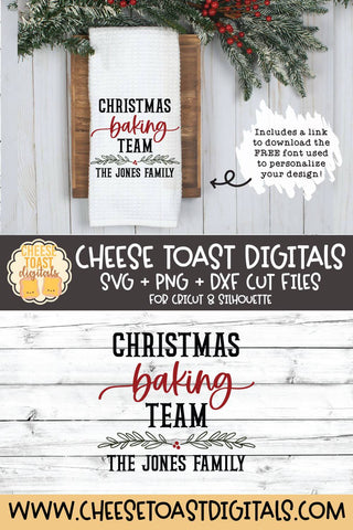 Christmas Tea Towel SVG | Christmas Baking Team SVG Cheese Toast Digitals 