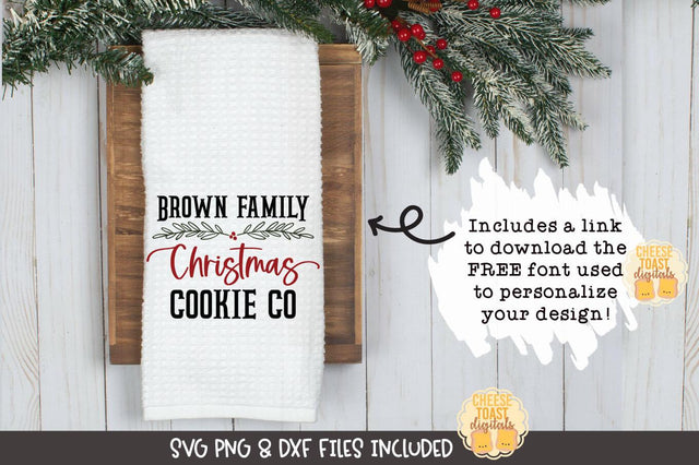 Christmas Tea Towel SVG | Christmas Cookie Co SVG Cheese Toast Digitals 