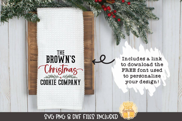Christmas Tea Towel SVG | Christmas Cookie Company SVG Cheese Toast Digitals 