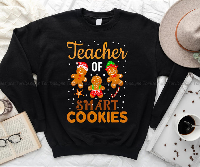 Christmas Teacher Cute Gingerbread Cookies PNG Sublimation Design Sublimation ToriDesigns 