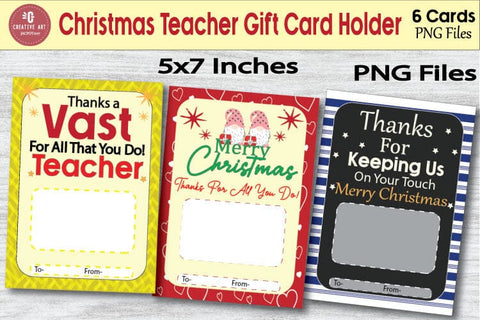 Christmas Teacher Gift Card Holder Sublimation jacpot007 