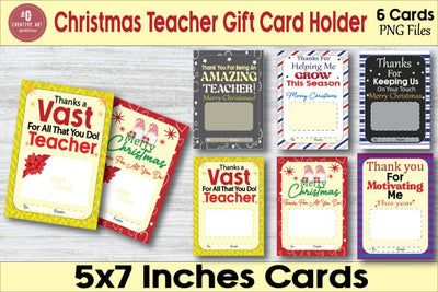 Christmas Teacher Gift Card Holder Sublimation jacpot007 