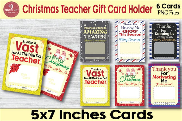 Christmas Teacher Gift Card Holder Sublimation jacpot007 