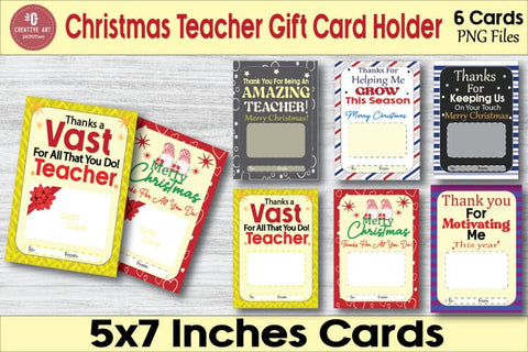 Christmas Teacher Gift Card Holder Sublimation jacpot007 