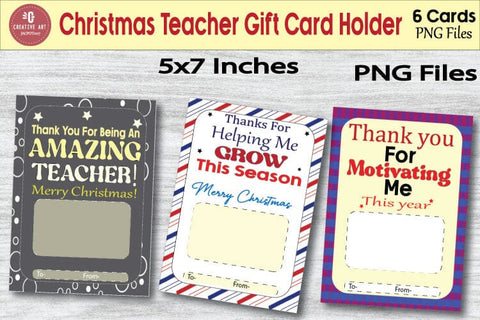 Christmas Teacher Gift Card Holder Sublimation jacpot007 