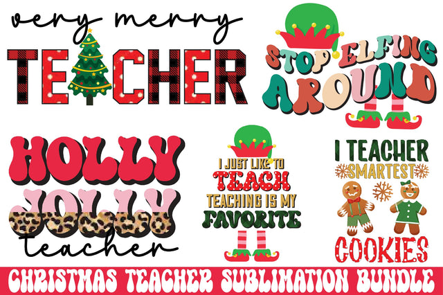 Christmas Teacher Sublimation Sublimation SVGista 