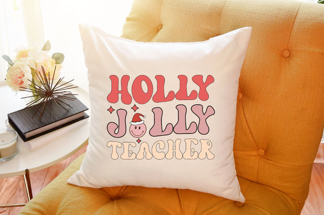 Christmas Teacher SVG, Retro Holly Jolly SVG SVGista 