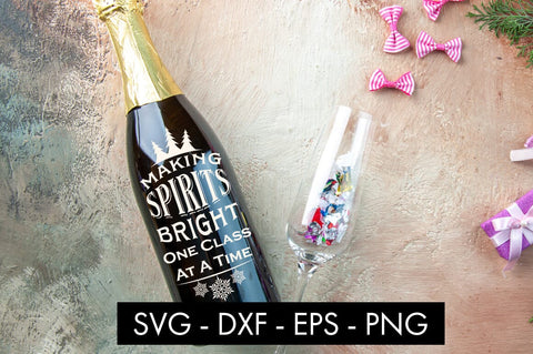 Christmas Teacher Wine Bag SVG PNG Bundle Cut file SVG Freeling Design House 