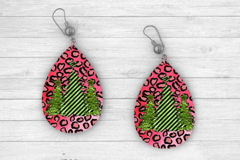 Christmas Teardrop Earrings Sublimation Bundle I Holiday Earrings PNG Sublimation Happy Printables Club 