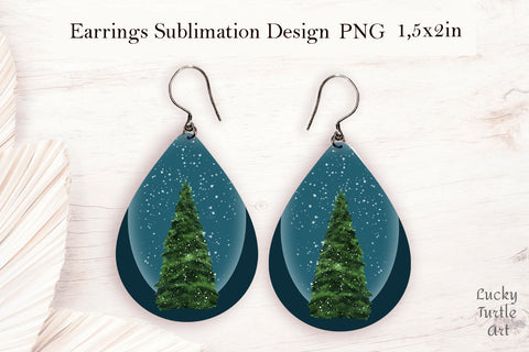 Christmas teardrop sublimation earrings design bundle Sublimation LuckyTurtleArt 