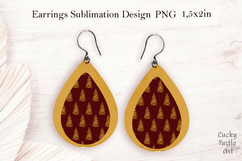 Christmas teardrop sublimation earrings design bundle Sublimation LuckyTurtleArt 